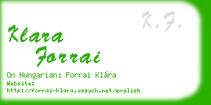 klara forrai business card
